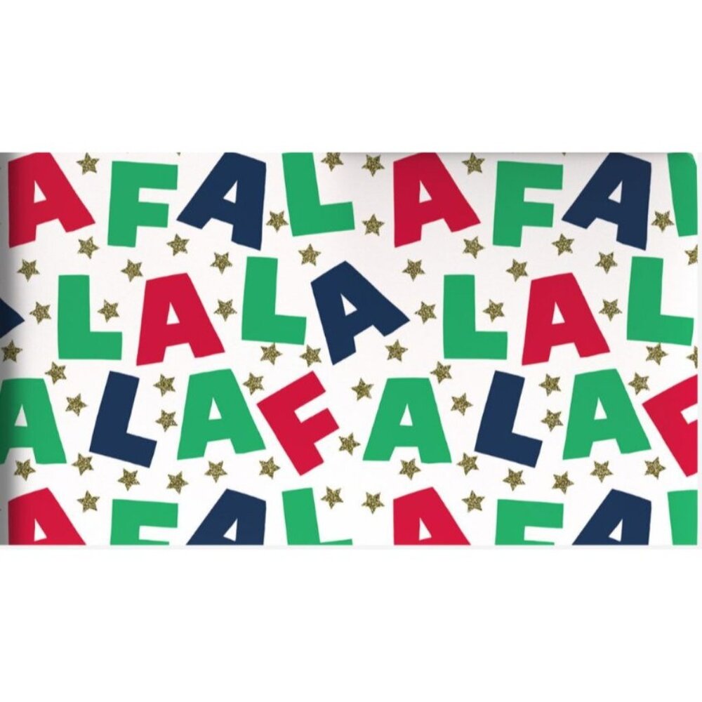 Hallmark Wrapping Paper Colorful Fa La La Lettering 35 sq ft Roll Holiday Gift